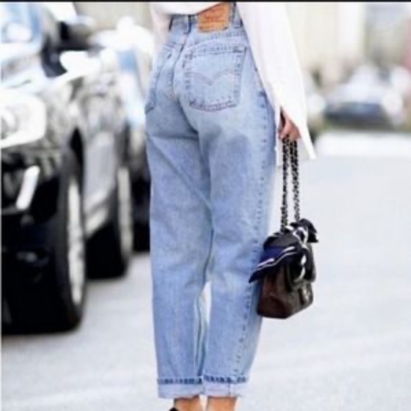 Vintage Levi’s 521 Mom Jeans Taper Fit Tapered Leg Rigid Denim